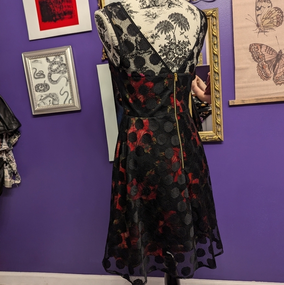 Betsey Johnson Floral Polka Dot Dress - Picture 3 of 6